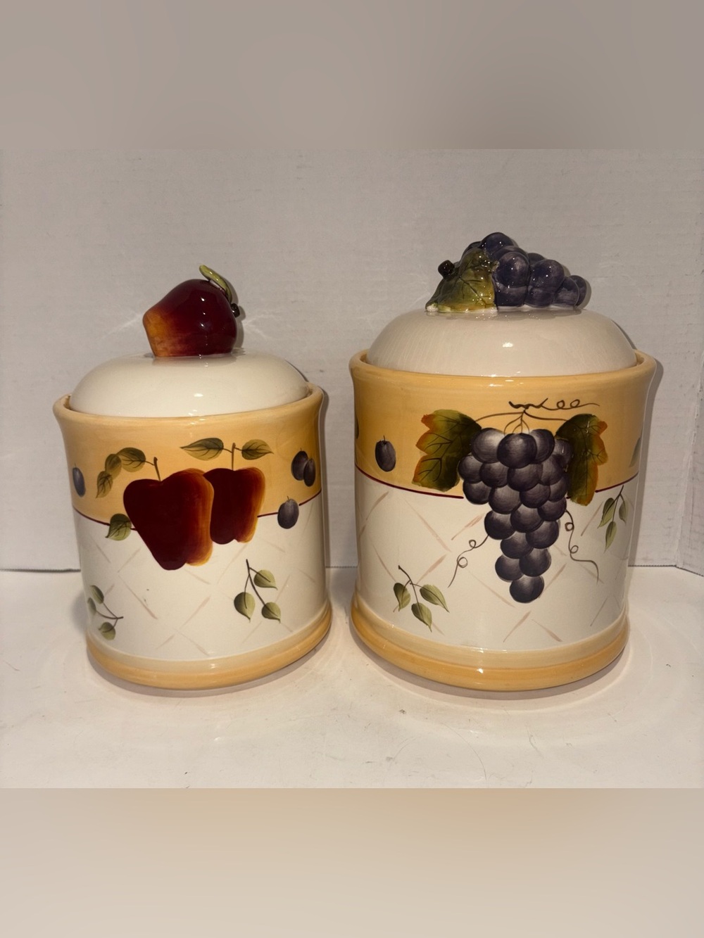 Homco Ceramic Fruit Canister Set - Vintage